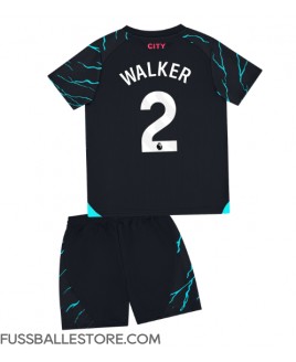 Günstige Manchester City Kyle Walker #2 3rd trikot Kinder 2023-24 Kurzarm (+ Kurze Hosen)